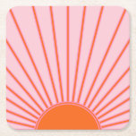 Sonnenaufgang Pastellrosa und orange Sonnenschein Rechteckiger Pappuntersetzer<br><div class="desc">Sun Print - rosa und orange - Sunshine,  Moderner Abstrakt geometrischer Sonnenaufgang.</div>
