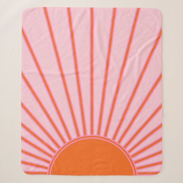 Sonnenaufgang Pastellrosa und orange Sonnenschein Sherpadecke (Vorderseite)