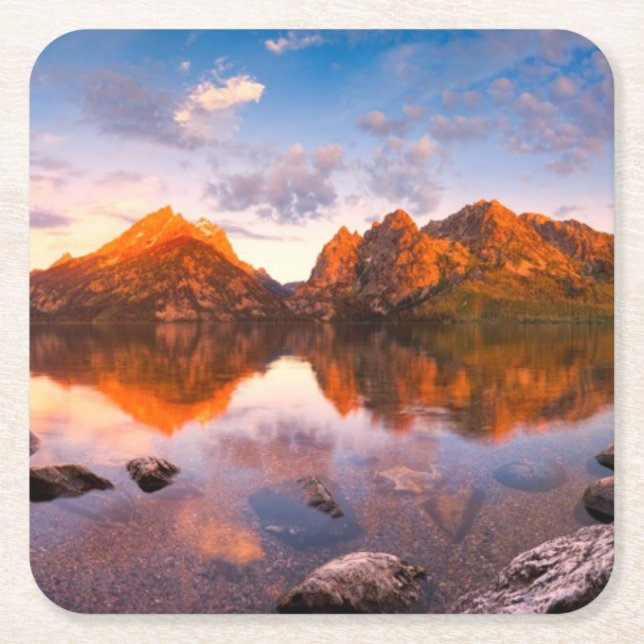 Sonnenaufgang Rechteckiger Pappuntersetzer (Vorderseite)