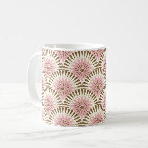 Sonnenaufgang Retro-Blume - rosa & braun Kaffeetasse