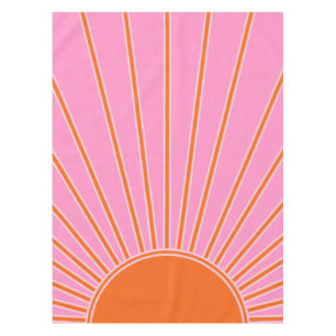 Sonnenaufgang rosa und orange Vintage Boho Sonnens Tischdecke