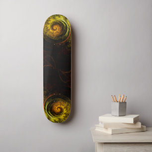 Sonnenaufgang-roter abstrakter Kunstmit Skateboard