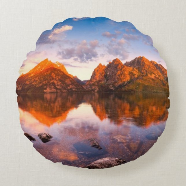 Sonnenaufgang Rundes Kissen (Vorderseite)