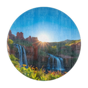 Sonnenaufgang Sandstone Wasserfall Landschaft Schneidebrett