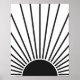 Sonnenaufgang Schwarz-Weiß-Abstrakte Sonnenschein Poster (Vorne)