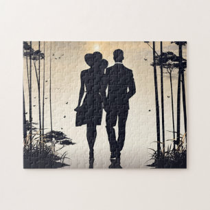 Sonnenaufgang: Schwarz-Weiß-Silhouette