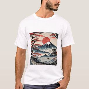 Sonnenaufgang Serenität: Japanische Kunstfertigkei T-Shirt