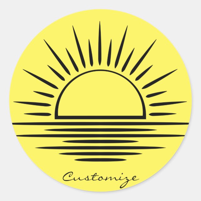 Sonnenaufgang/Sonnenuntergang Reflection Thunder_C Runder Aufkleber (Vorderseite)