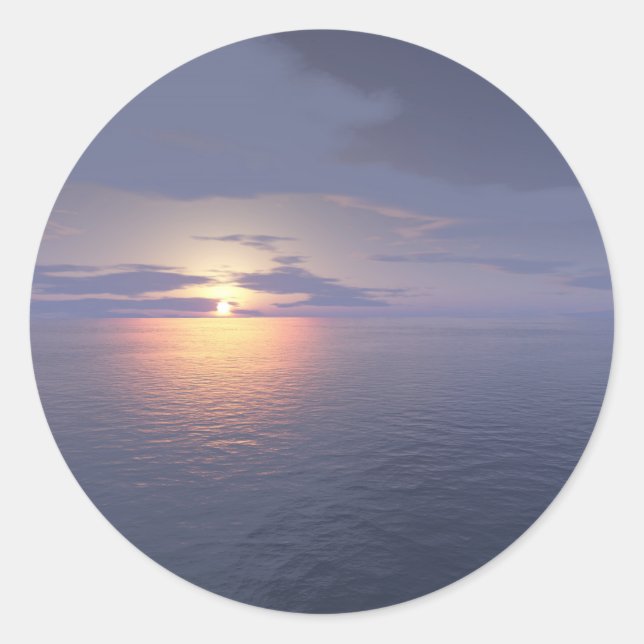 Sonnenaufgang/Sonnenuntergang Runder Aufkleber (Vorderseite)