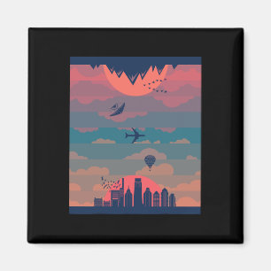Sonnenaufgang Sonnenuntergang Tag und Nacht Erde 3 Magnet