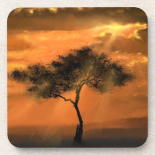 Sonnenaufgang Tree Sunams Untersetzer - Malerei