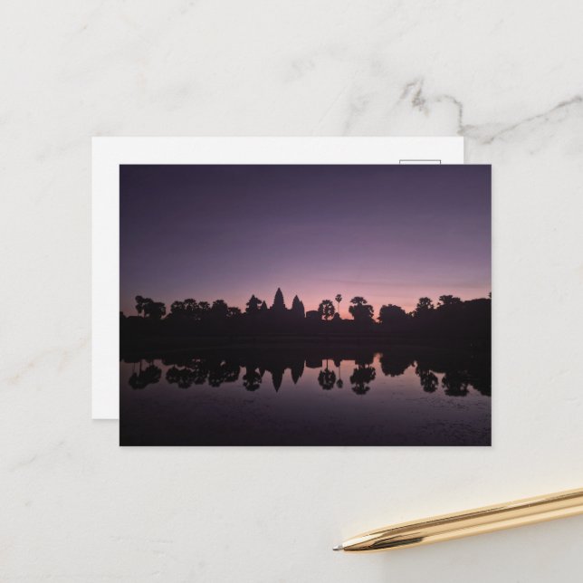 Sonnenaufgang über Angkor Wat Kambodscha Postkarte (Vorderseite/Rückseite Beispiel)
