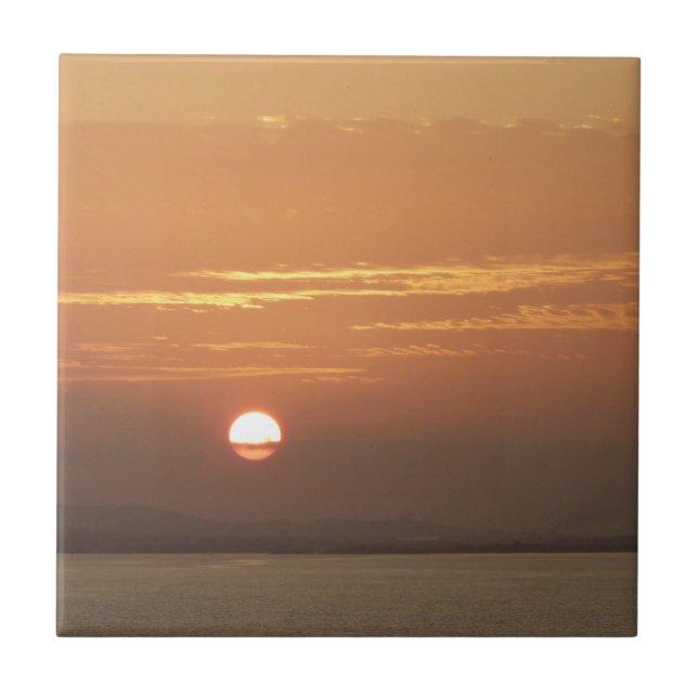 Sonnenaufgang über Aruba I Caribbean Seascape Fliese (Vorderseite)
