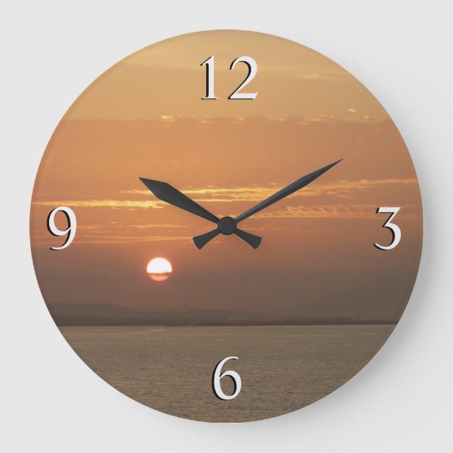Sonnenaufgang über Aruba I Caribbean Seascape Große Wanduhr (Vorderseite)