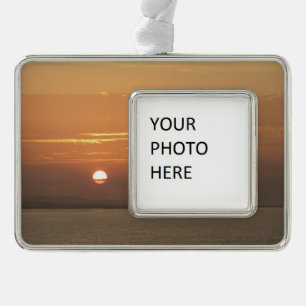 Sonnenaufgang über Aruba I Caribbean Seascape Rahmen-Ornament Silber