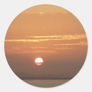 Sonnenaufgang über Aruba I Caribbean Seascape Runder Aufkleber