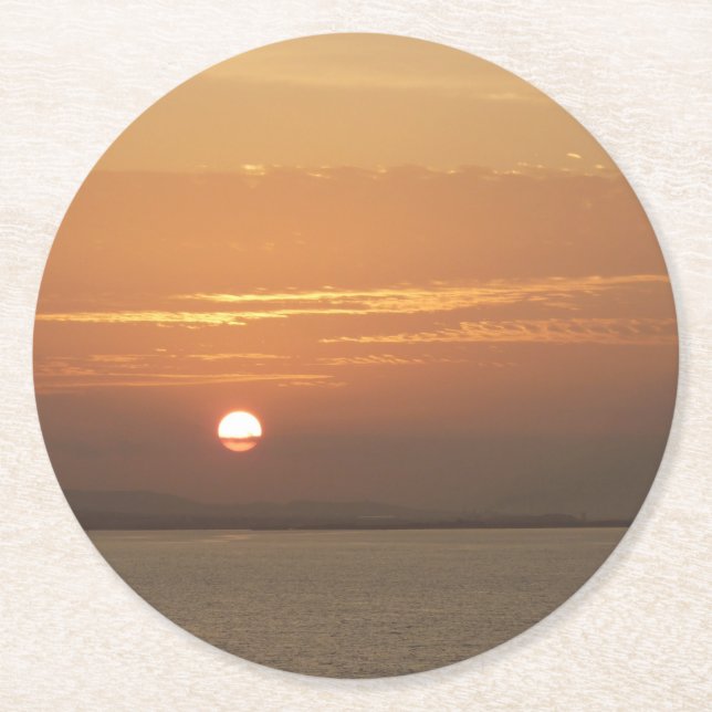 Sonnenaufgang über Aruba I Caribbean Seascape Runder Pappuntersetzer (Vorderseite)