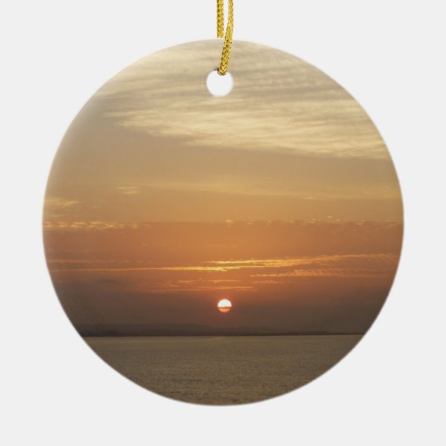 Sonnenaufgang über Aruba II Karibik Seascape Keramik Ornament (Vorne)