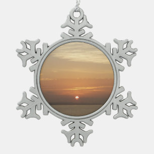 Sonnenaufgang über Aruba II Karibik Seascape Schneeflocken Zinn-Ornament