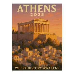 Sonnenaufgang über Athen Griechenland Poster