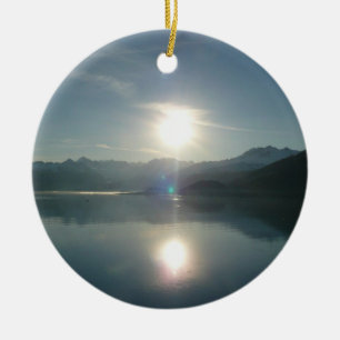 Sonnenaufgang über dem College Fjord Alaska Fotogr Keramikornament