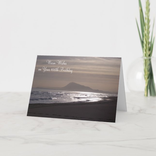 Sonnenaufgang über dem Meer Personalisiert 100. Ge Karte (Vorderseite)