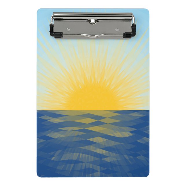 Sonnenaufgang über dem Ozean Neubeginn Mini Klemmbrett (Vorderseite)