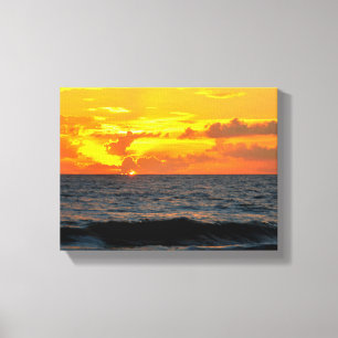 Sonnenaufgang über dem Ozean Stretch Canvas Print Leinwanddruck