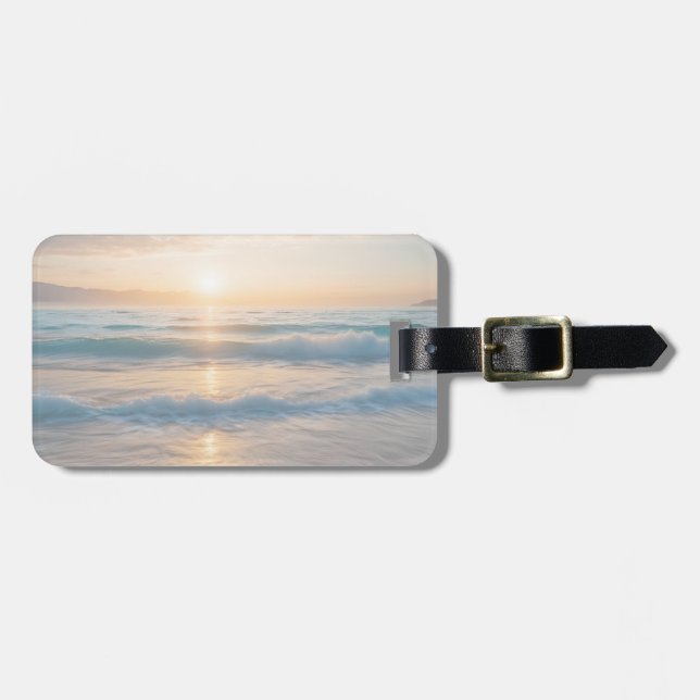 Sonnenaufgang über dem Strand Gepäckanhänger (Vorderseite horizontal)