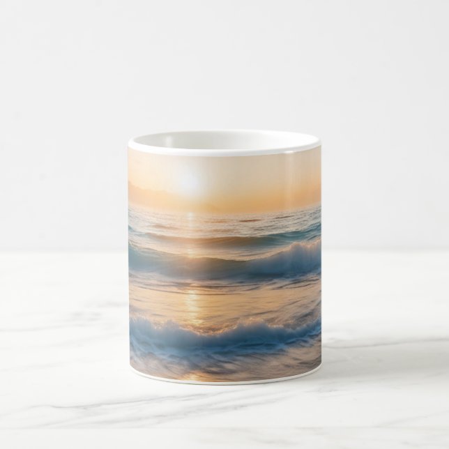 Sonnenaufgang über dem Strand Kaffeetasse (Mittel)