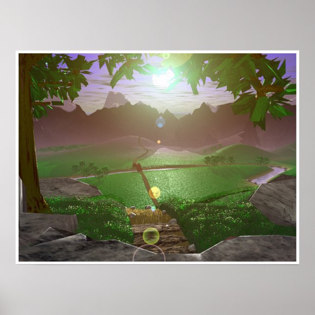 Sonnenaufgang über den Bergstraßen #3 Poster (Vorne)