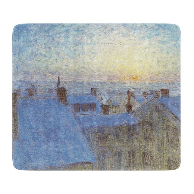 Sonnenaufgang über den Rooftops (von Eugène Jansso Schneidebrett (Vorderseite)