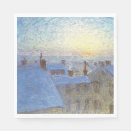 Sonnenaufgang über den Rooftops (von Eugène Jansso Serviette