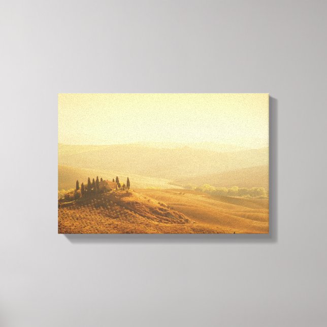 Sonnenaufgang über der Landschaft der Toskana Lein Leinwanddruck (Vorderseite)