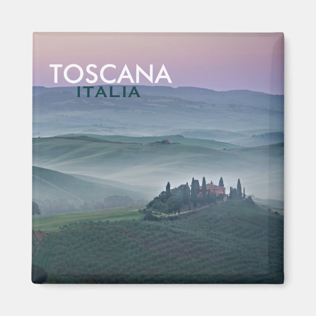 Sonnenaufgang über der Landschaft der Toskana Magnet (Vorne)