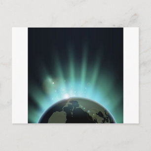 Sonnenaufgang über der Welt Postkarte