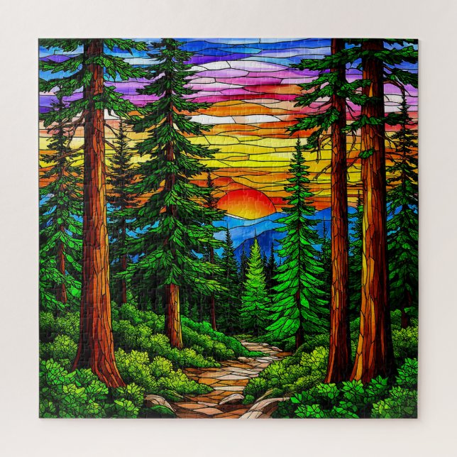 Sonnenaufgang über einer ruhigen Waldlandschaft (Vertikal)