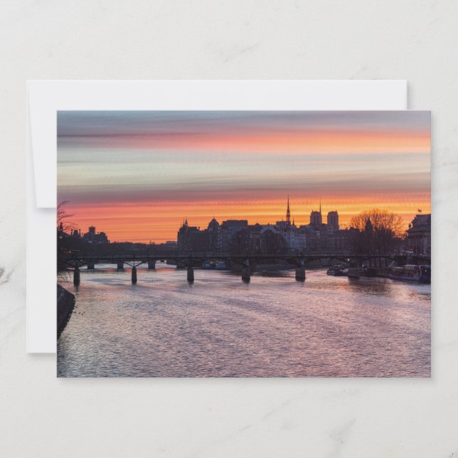 Sonnenaufgang über Ile de la Cite und Notre Dame - Einladung (Vorderseite)