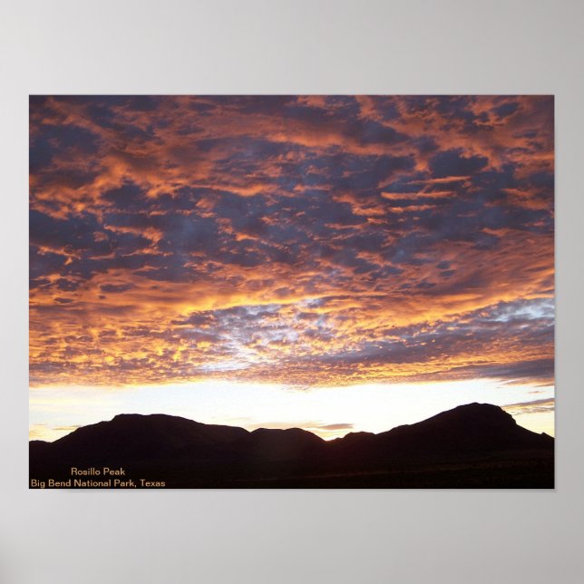 Sonnenaufgang über Rosillo Peak Poster (Vorne)