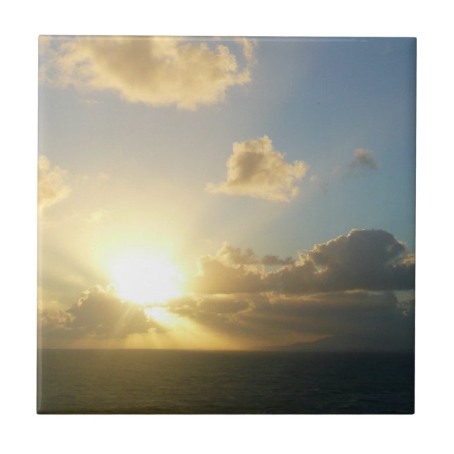 Sonnenaufgang über San Juan II Puerto Rico Fliese (Vorderseite)