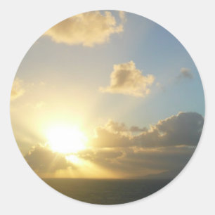 Sonnenaufgang über San Juan II Puerto Rico Runder Aufkleber