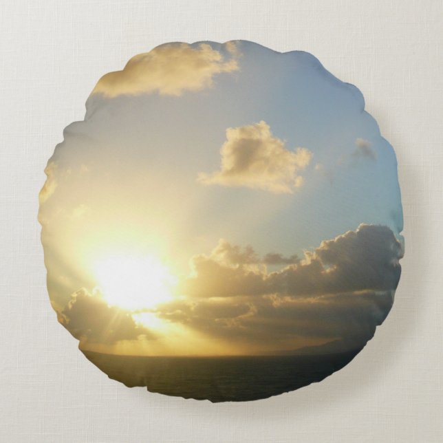 Sonnenaufgang über San Juan II Puerto Rico Rundes Kissen (Vorderseite)