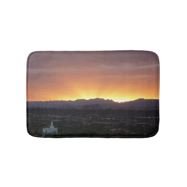 Sonnenaufgang über St. George Utah Landschaft Badematte (Vorderseite)