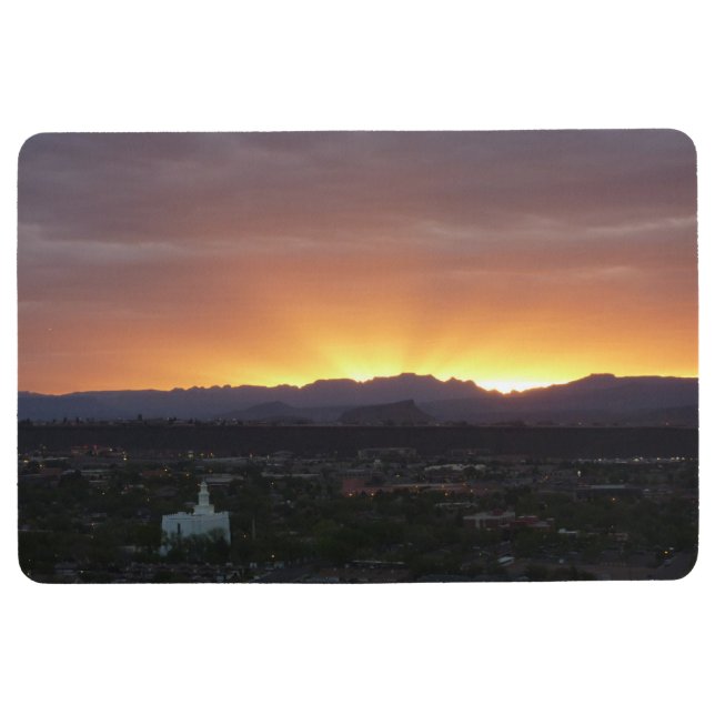 Sonnenaufgang über St. George Utah Landschaft Bodenmatte (Vorderseite)