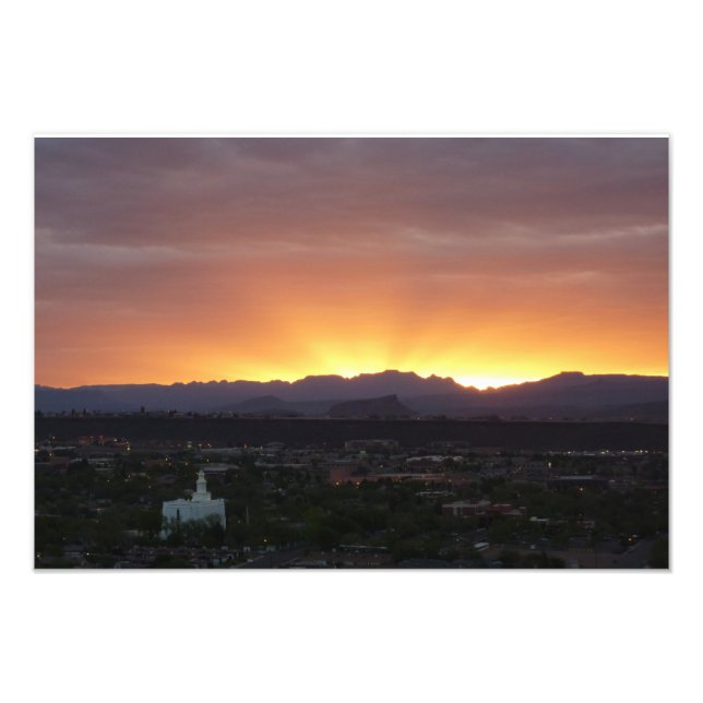 Sonnenaufgang über St. George Utah Landschaft Fotodruck (Vorne)