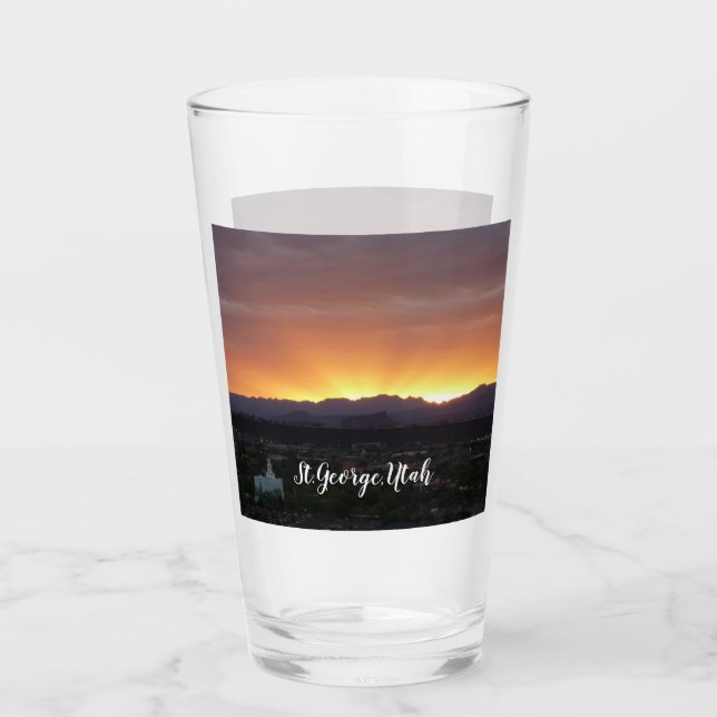Sonnenaufgang über St. George Utah Landschaft Glas (Vorderseite)