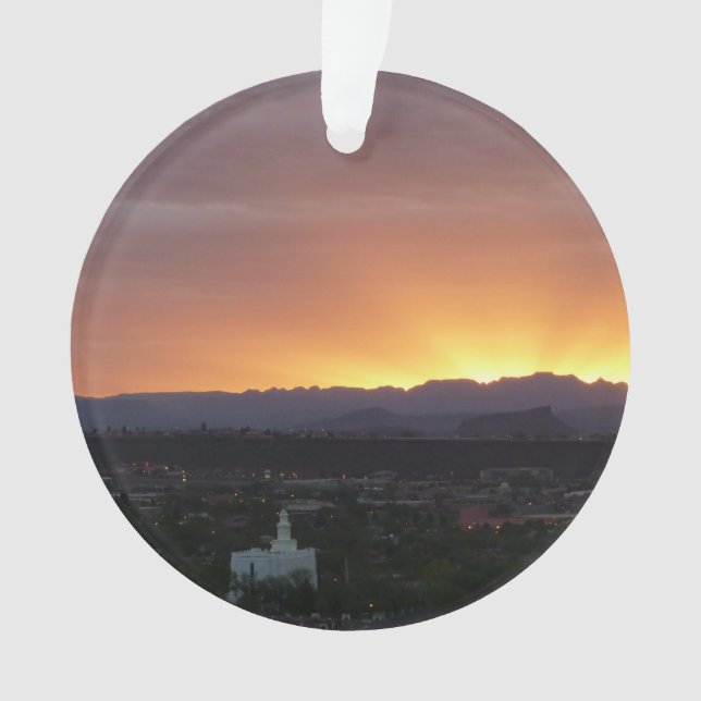 Sonnenaufgang über St. George Utah Landschaft Ornament (Vorderseite)