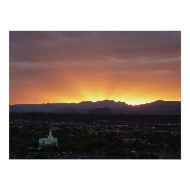 Sonnenaufgang über St. George Utah Landschaft Poster (Vorderseite)