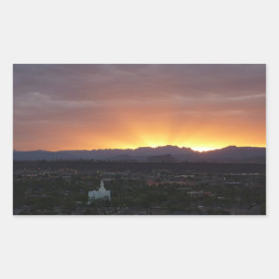 Sonnenaufgang über St. George Utah Landschaft Rechteckiger Aufkleber