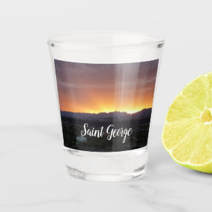 Sonnenaufgang über St. George Utah Landschaft Schnapsglas